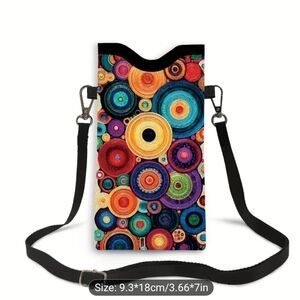 Colorful Circle Pattern Print Crossbody Bag